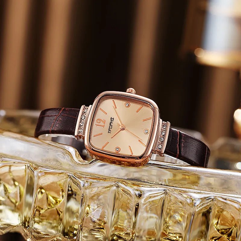Square Leather Quartz Watch - Armaan Collection