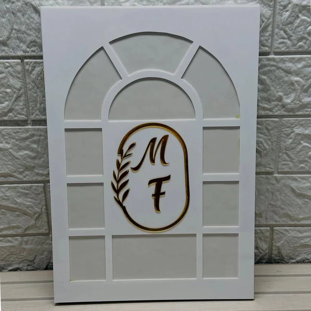 Acrylic Nikkah light booklet with Elegant Pen & Luxury Box – Personalized Wedding Gift Set - Armaan Collection