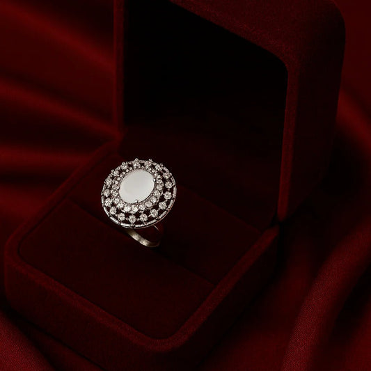 Zircon Ring - 146 (Pearl) - Armaan Collection