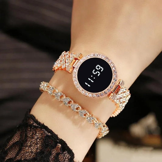 NEW STONE TOUCH ROUND LADIES WATCH - Armaan Collection