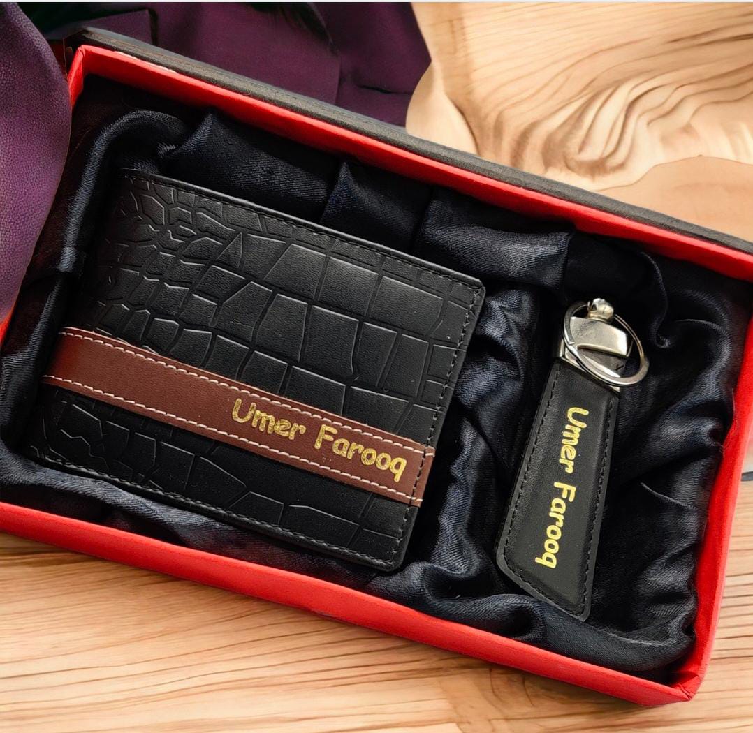 Customized Name Wallet Gift Set for Men