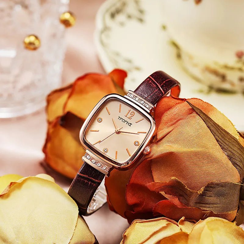Square Leather Quartz Watch - Armaan Collection